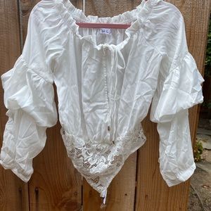 Ooh la Luxe off the shoulder long sleeve bodysuit